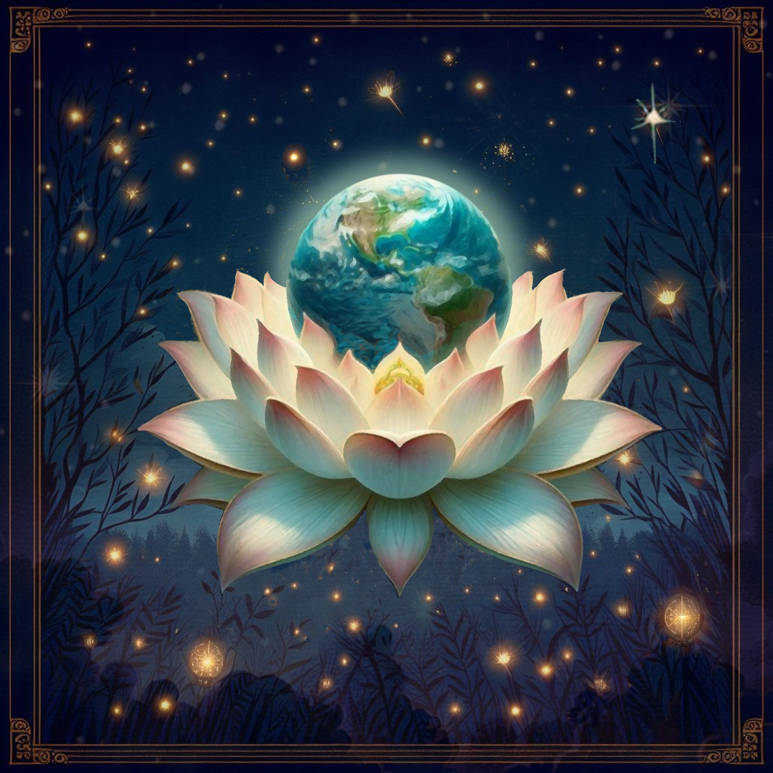 宝石の睡蓮 / Jeweled Lotus 1枚 世界250枚限定】宝石の睡蓮 Jeweled Lotus複製原画 - メルカリ